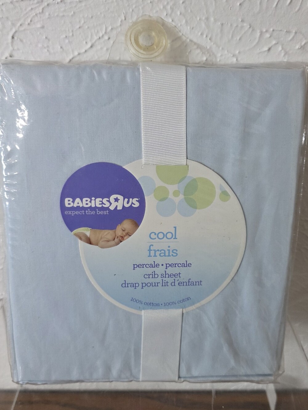 NEW Babies R Us Cool Crib Sheet/100% Cotton/Blue - Fits 28" X 52"